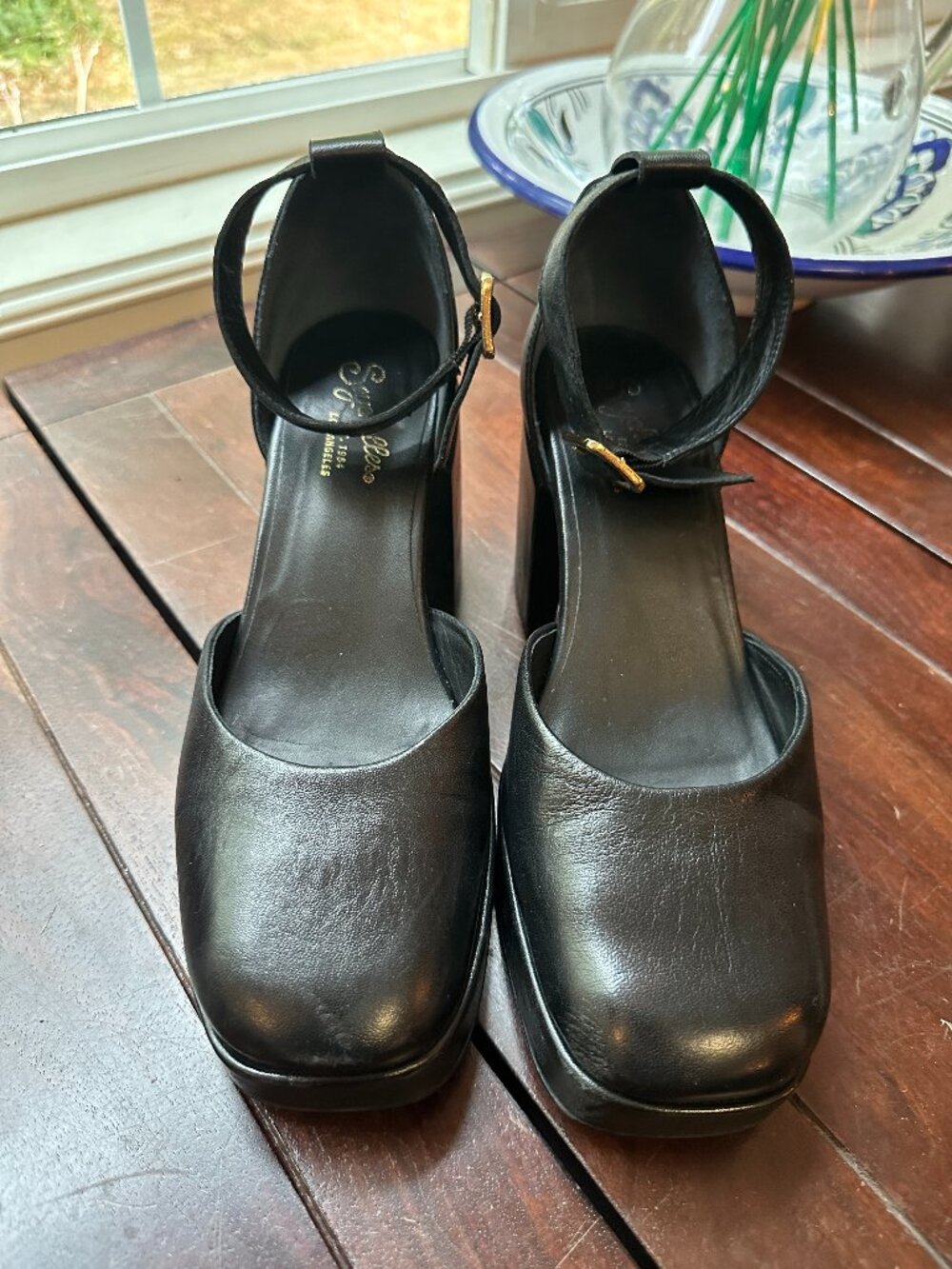 Seychelles Black Platform Block Heel | Ankle Strap | Size 7.5 | Good Condition